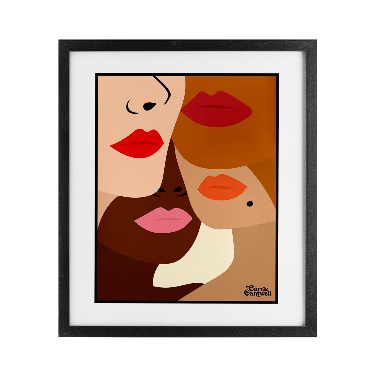 Stupell Industries Many Faces of Women Framed Print Under Glass, design by Carrie Cantwell